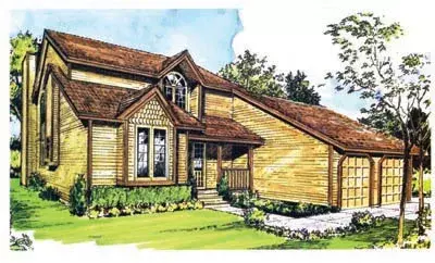 Contemporary house plans 15-667 - front exterior, 1,678 sq ft, 3 bed, 2 bath house plans | Monster House Plans