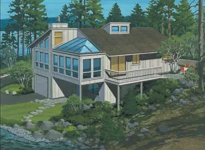 Contemporary house plans 15-670 - front exterior, 1,175 sq ft, 2 bed, 1 bath house plans | Monster House Plans
