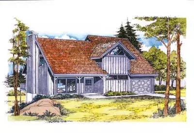 Country house plans 15-672 - front exterior, 1,312 sq ft, 2 bed, 1 bath house plans | Monster House Plans