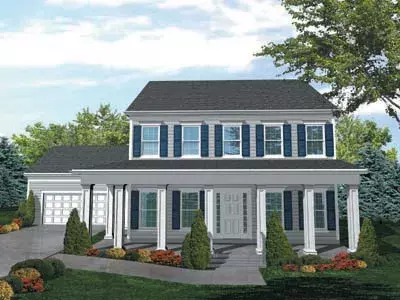 Southern Colonial house plans 15-680 - front exterior, 2,526 sq ft, 4 bed, 3 bath house plans | Monster House Plans