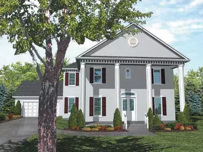Georgian house plans 15-684 - front exterior, 3,079 sq ft, 5 bed, 3 bath house plans | Monster House Plans