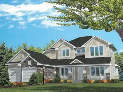Craftsman house plans 15-689 - front exterior, 2,450 sq ft, 4 bed, 2 bath house plans | Monster House Plans