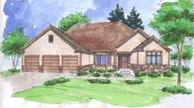 Traditional house plans 15-704 - front exterior, 2,233 sq ft, 4 bed, 2 bath house plans | Monster House Plans
