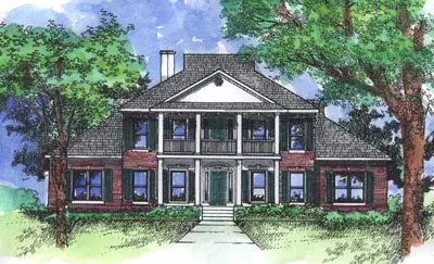Plantation house plans 15-728 - front exterior, 3,461 sq ft, 4 bed, 3 bath house plans | Monster House Plans