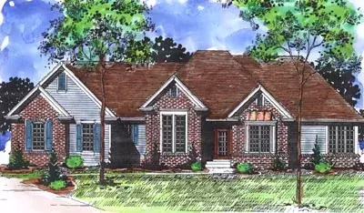 Traditional house plans 15-736 - front exterior, 2,200 sq ft, 2 bed, 2 bath house plans | Monster House Plans