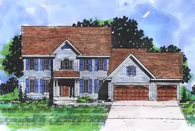 Traditional house plans 15-737 - front exterior, 2,702 sq ft, 4 bed, 2 bath house plans | Monster House Plans