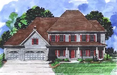 Country house plans 15-739 - front exterior, 3,485 sq ft, 4 bed, 2 bath house plans | Monster House Plans
