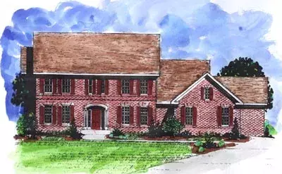 Early American house plans 15-740 - front exterior, 4,092 sq ft, 5 bed, 5 bath house plans | Monster House Plans