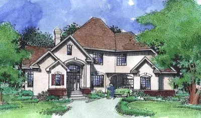 Traditional house plans 15-749 - front exterior, 3,005 sq ft, 4 bed, 2 bath house plans | Monster House Plans