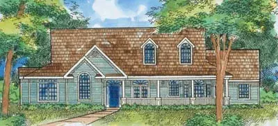 Country house plans 15-751 - front exterior, 2,323 sq ft, 3 bed, 2 bath house plans | Monster House Plans