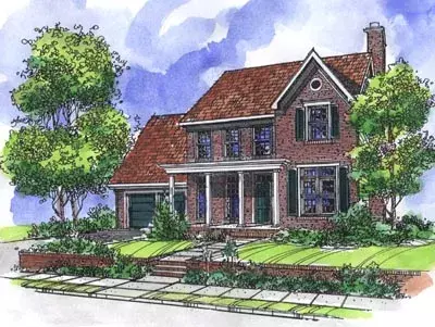 Southern Colonial house plans 15-768 - front exterior, 2,180 sq ft, 3 bed, 2 bath house plans | Monster House Plans
