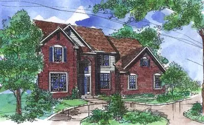 Traditional house plans 15-774 - front exterior, 2,819 sq ft, 4 bed, 3 bath house plans | Monster House Plans