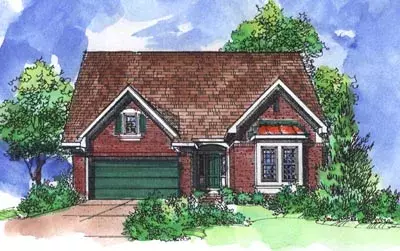 Traditional house plans 15-778 - front exterior, 2,116 sq ft, 4 bed, 2 bath house plans | Monster House Plans