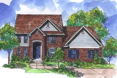 Traditional house plans 15-779 - front exterior, 2,507 sq ft, 4 bed, 2 bath house plans | Monster House Plans