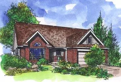 Traditional house plans 15-781 - front exterior, 1,365 sq ft, 3 bed, 2 bath house plans | Monster House Plans