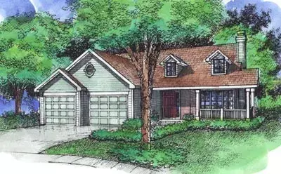Country house plans 15-789 - front exterior, 1,231 sq ft, 3 bed, 1 bath house plans | Monster House Plans