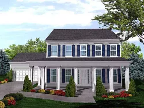 Southern Colonial house plans 15-794 - front exterior, 2,526 sq ft, 3 bed, 3 bath house plans | Monster House Plans