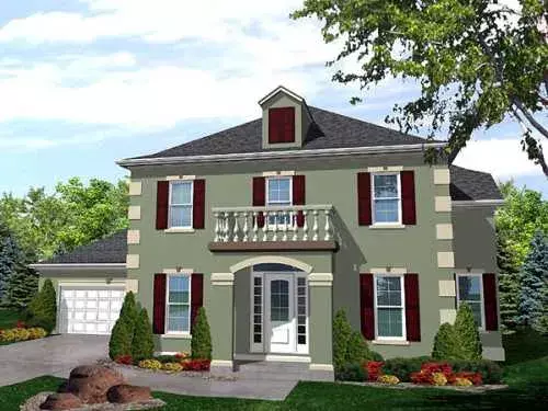 Southern Colonial house plans 15-796 - front exterior, 2,701 sq ft, 4 bed, 3 bath house plans | Monster House Plans