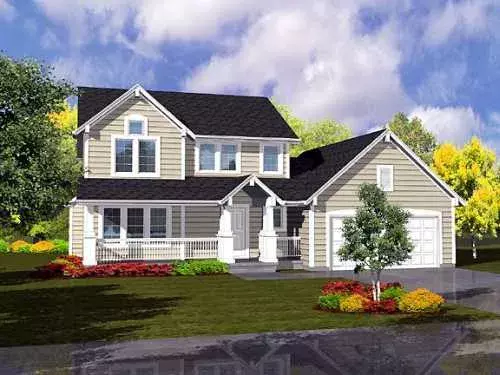 Traditional house plans 15-802 - front exterior, 1,542 sq ft, 3 bed, 3 bath house plans | Monster House Plans