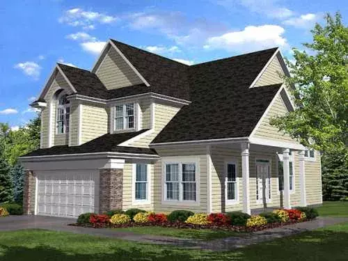 Traditional house plans 15-808 - front exterior, 2,296 sq ft, 3 bed, 2 bath house plans | Monster House Plans