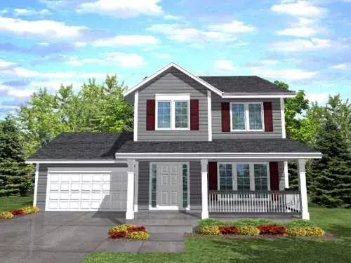 Traditional house plans 15-815 - front exterior, 1,488 sq ft, 3 bed, 2 bath house plans | Monster House Plans
