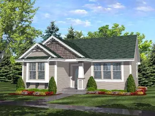 Traditional house plans 15-826 - front exterior, 936 sq ft, 2 bed, 1 bath house plans | Monster House Plans