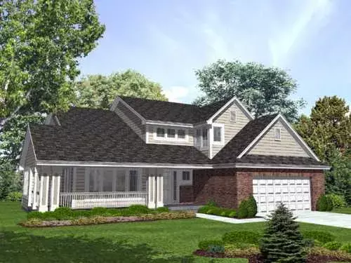 Country house plans 15-838 - front exterior, 2,376 sq ft, 4 bed, 3 bath house plans | Monster House Plans