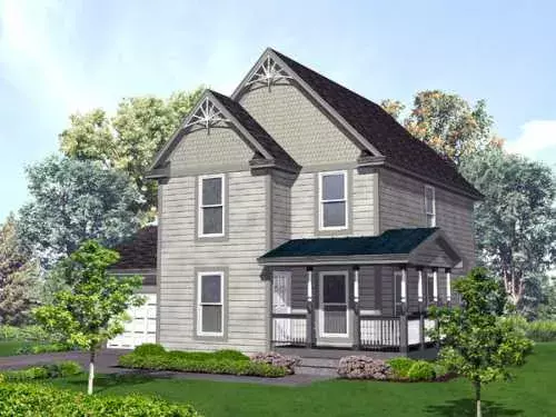 Country house plans 15-848 - front exterior, 1,387 sq ft, 3 bed, 2 bath house plans | Monster House Plans