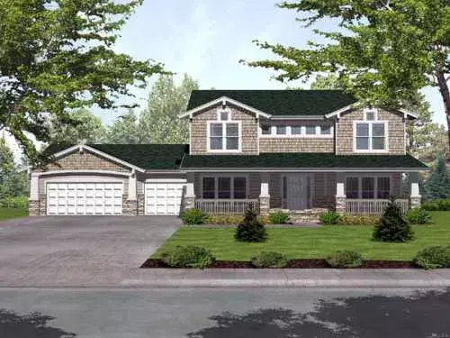 Craftsman house plans 15-853 - front exterior, 2,295 sq ft, 3 bed, 2 bath house plans | Monster House Plans