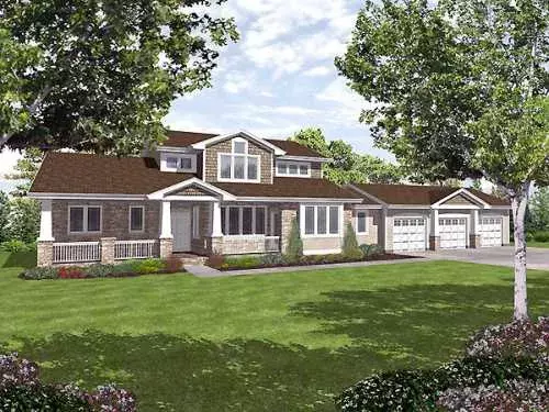 Traditional house plans 15-856 - front exterior, 2,361 sq ft, 4 bed, 2 bath house plans | Monster House Plans