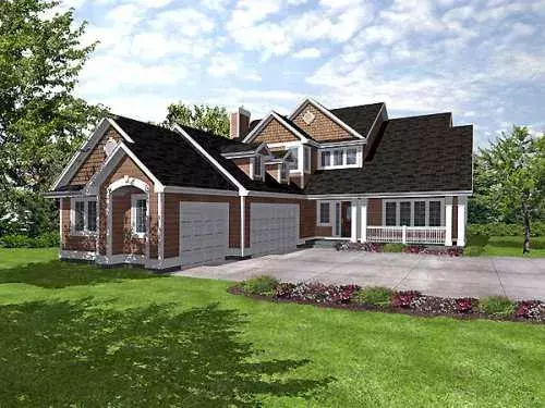 Traditional house plans 15-857 - front exterior, 2,381 sq ft, 4 bed, 2 bath house plans | Monster House Plans