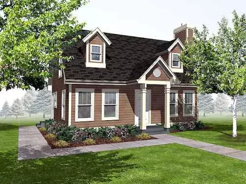 Traditional house plans 15-858 - front exterior, 1,260 sq ft, 3 bed, 2 bath house plans | Monster House Plans