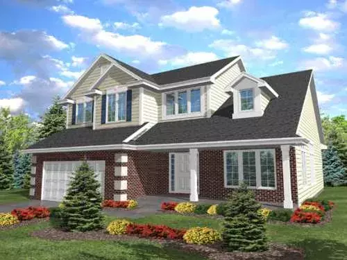 Traditional house plans 15-862 - front exterior, 2,598 sq ft, 4 bed, 2 bath house plans | Monster House Plans