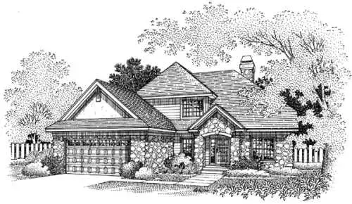 Traditional house plans 15-867 - front exterior, 2,035 sq ft, 4 bed, 3 bath house plans | Monster House Plans