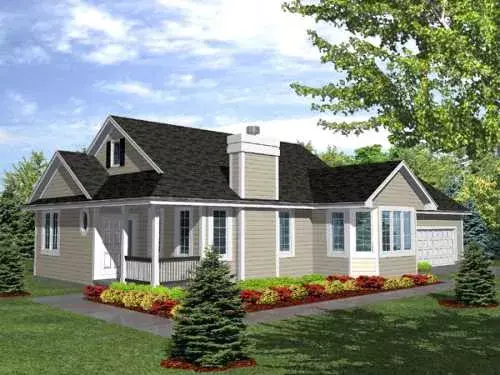 Traditional house plans 15-870 - front exterior, 1,548 sq ft, 2 bed, 2 bath house plans | Monster House Plans