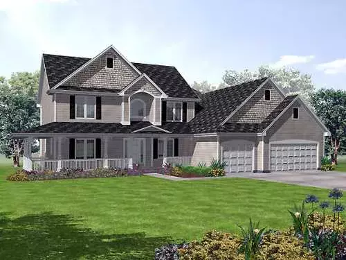 Traditional house plans 15-872 - front exterior, 3,114 sq ft, 5 bed, 3 bath house plans | Monster House Plans