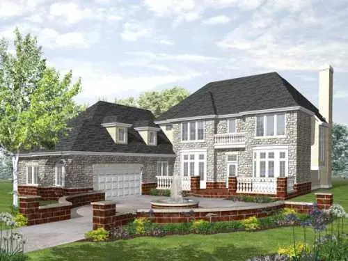 European house plans 15-874 - front exterior, 2,454 sq ft, 3 bed, 2 bath house plans | Monster House Plans