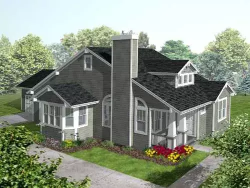 Craftsman house plans 15-876 - front exterior, 1,693 sq ft, 2 bed, 2 bath house plans | Monster House Plans