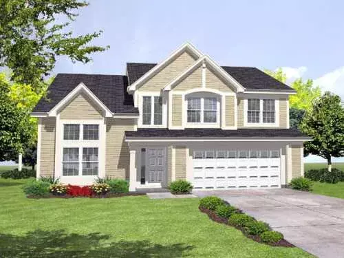 Traditional house plans 15-890 - front exterior, 2,297 sq ft, 4 bed, 2 bath house plans | Monster House Plans