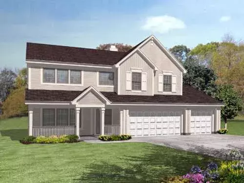 Traditional house plans 15-896 - front exterior, 2,770 sq ft, 4 bed, 2 bath house plans | Monster House Plans