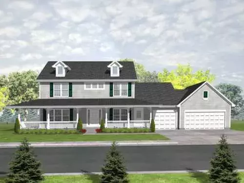 Traditional house plans 15-907 - front exterior, 2,816 sq ft, 3 bed, 2 bath house plans | Monster House Plans
