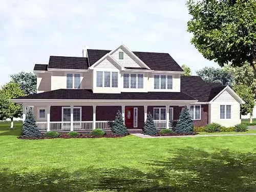 Traditional house plans 15-912 - front exterior, 2,632 sq ft, 4 bed, 2 bath house plans | Monster House Plans