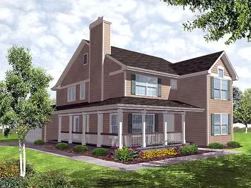 Farmhouse house plans 15-913 - front exterior, 2,284 sq ft, 4 bed, 2 bath house plans | Monster House Plans