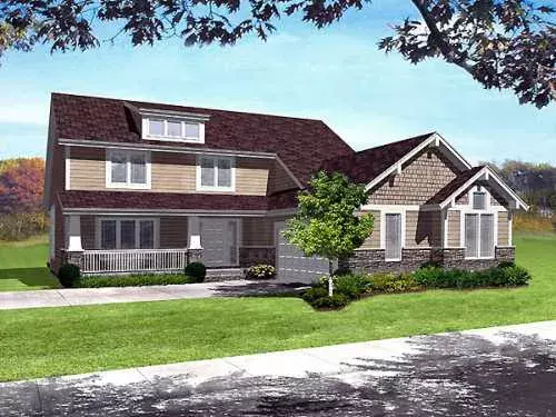 Craftsman house plans 15-919 - front exterior, 2,100 sq ft, 3 bed, 2 bath house plans | Monster House Plans