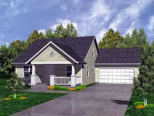 Craftsman house plans 15-955 - front exterior, 1,396 sq ft, 3 bed, 2 bath house plans | Monster House Plans