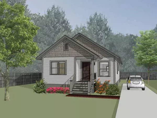 Traditional house plans 16-129 - front exterior, 1,080 sq ft, 3 bed, 1 bath house plans | Monster House Plans
