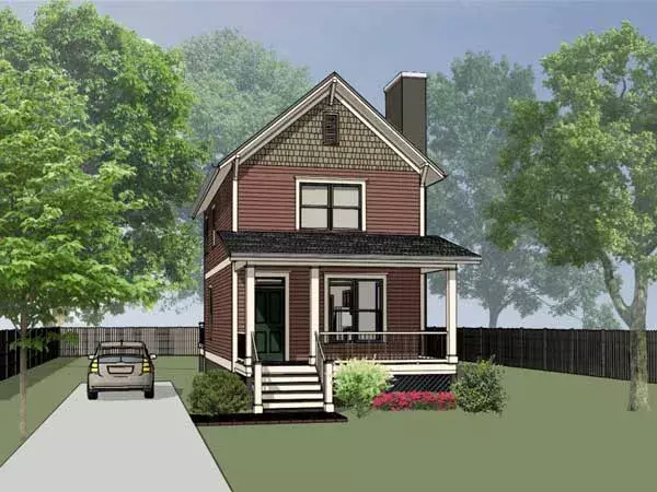 Southern house plans 16-132 - front exterior, 1,042 sq ft, 2 bed, 2 bath house plans | Monster House Plans