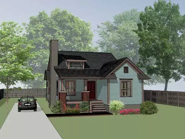 Craftsman house plans 16-138 - front exterior, 1,152 sq ft, 3 bed, 1 bath house plans | Monster House Plans