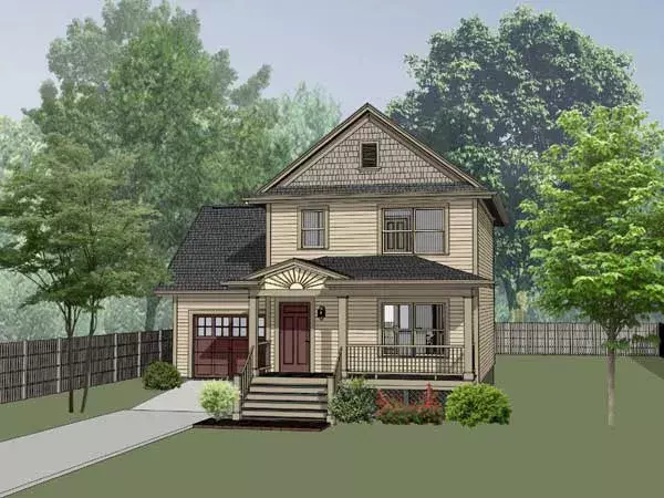 Southern house plans 16-152 - front exterior, 1,167 sq ft, 3 bed, 2 bath house plans | Monster House Plans