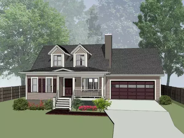 Southern house plans 16-159 - front exterior, 1,289 sq ft, 3 bed, 1 bath house plans | Monster House Plans